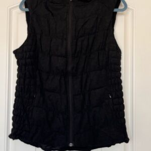BE BY BLANC NOIR  Heathered Charcoal Zip Up Hoodie Puffer Vest Size XL